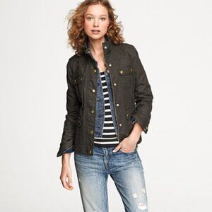 J.Crew Downtown Field Jacket Olive Green Size M Utility Fall Street Style NWOT